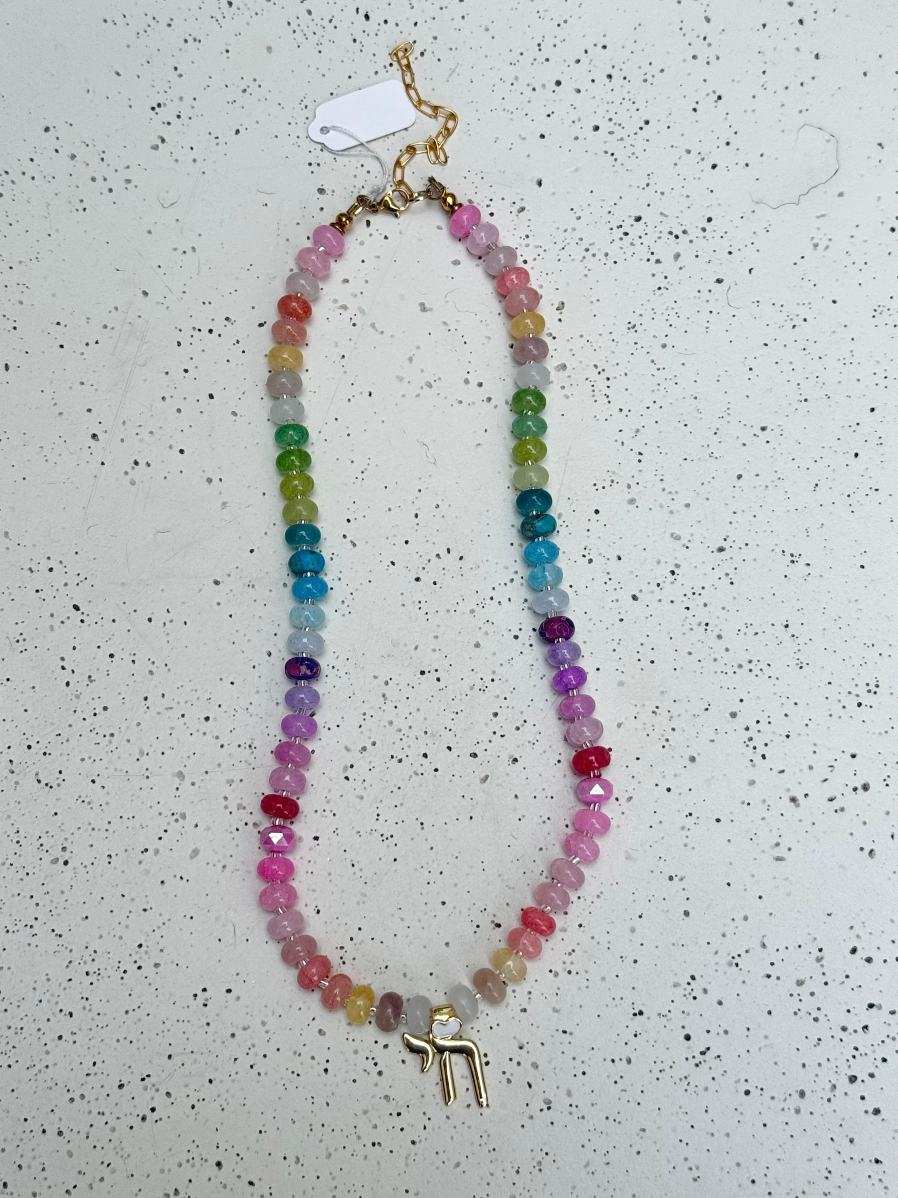 RAINBOW MULTI CANDY CHAI HEART CHARM