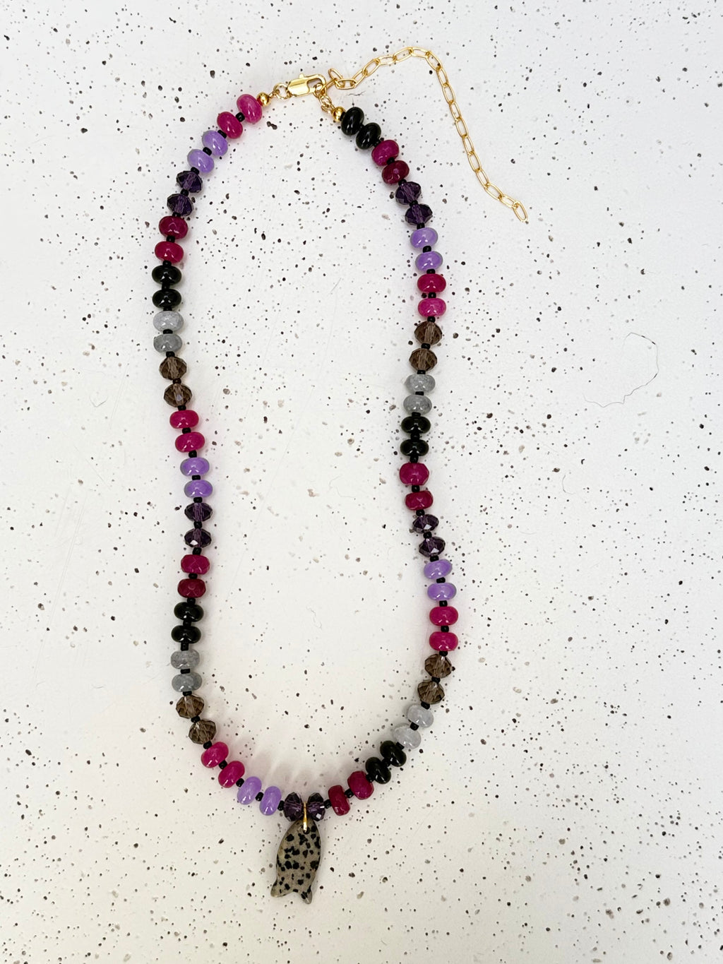 BLACK RASBERRY CANDY W/FISH CHARM