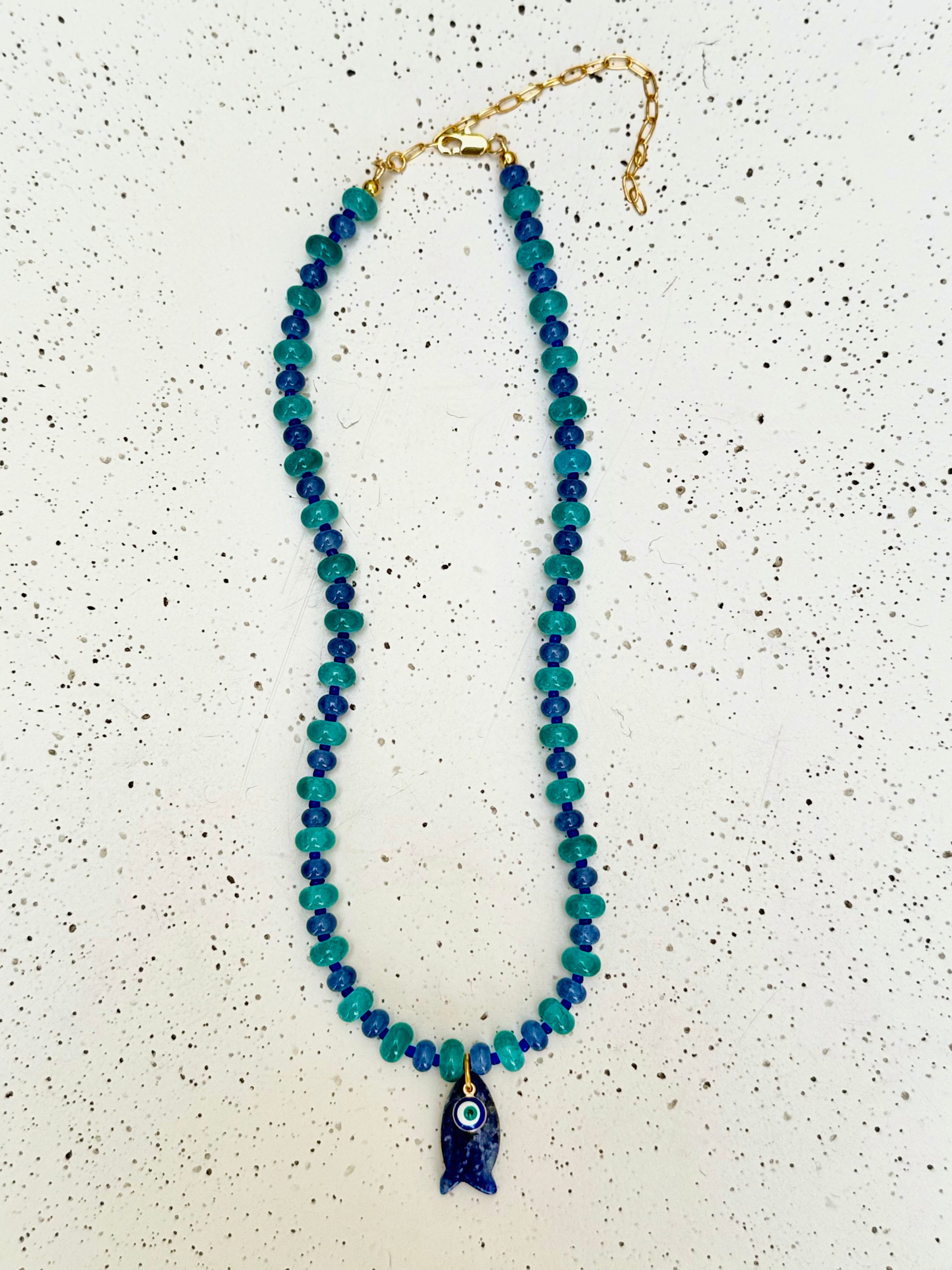 BLUE JEAN CRUSH W/ FISH CHARM